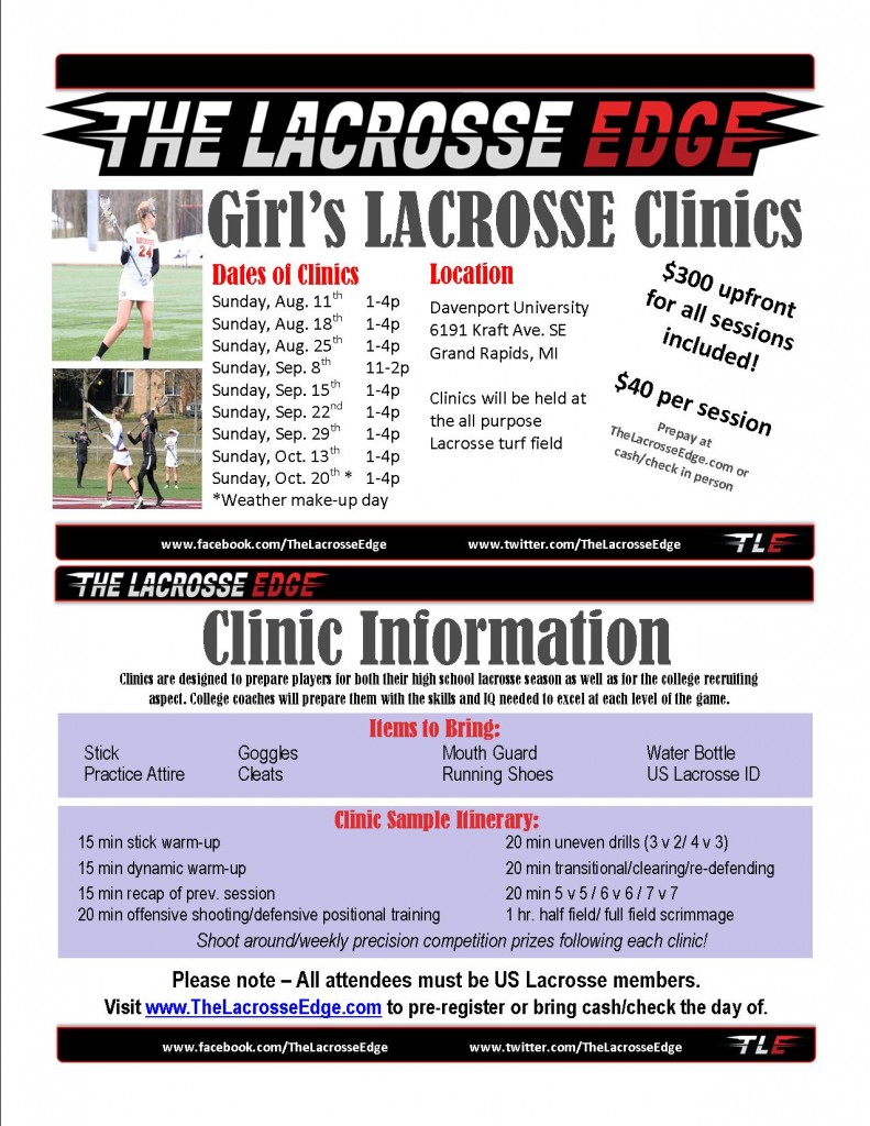Lacrosse Edge Clinics at Davenport University